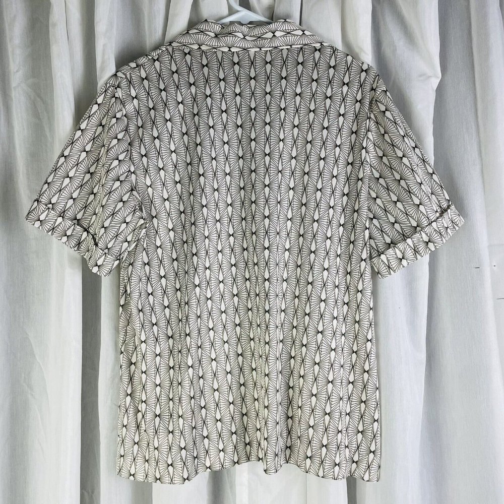 Vintage Disco 70s Geometric Polyester Button Up Shirt Men's 44 Atomic Waves EUC - Picture 3 of 9